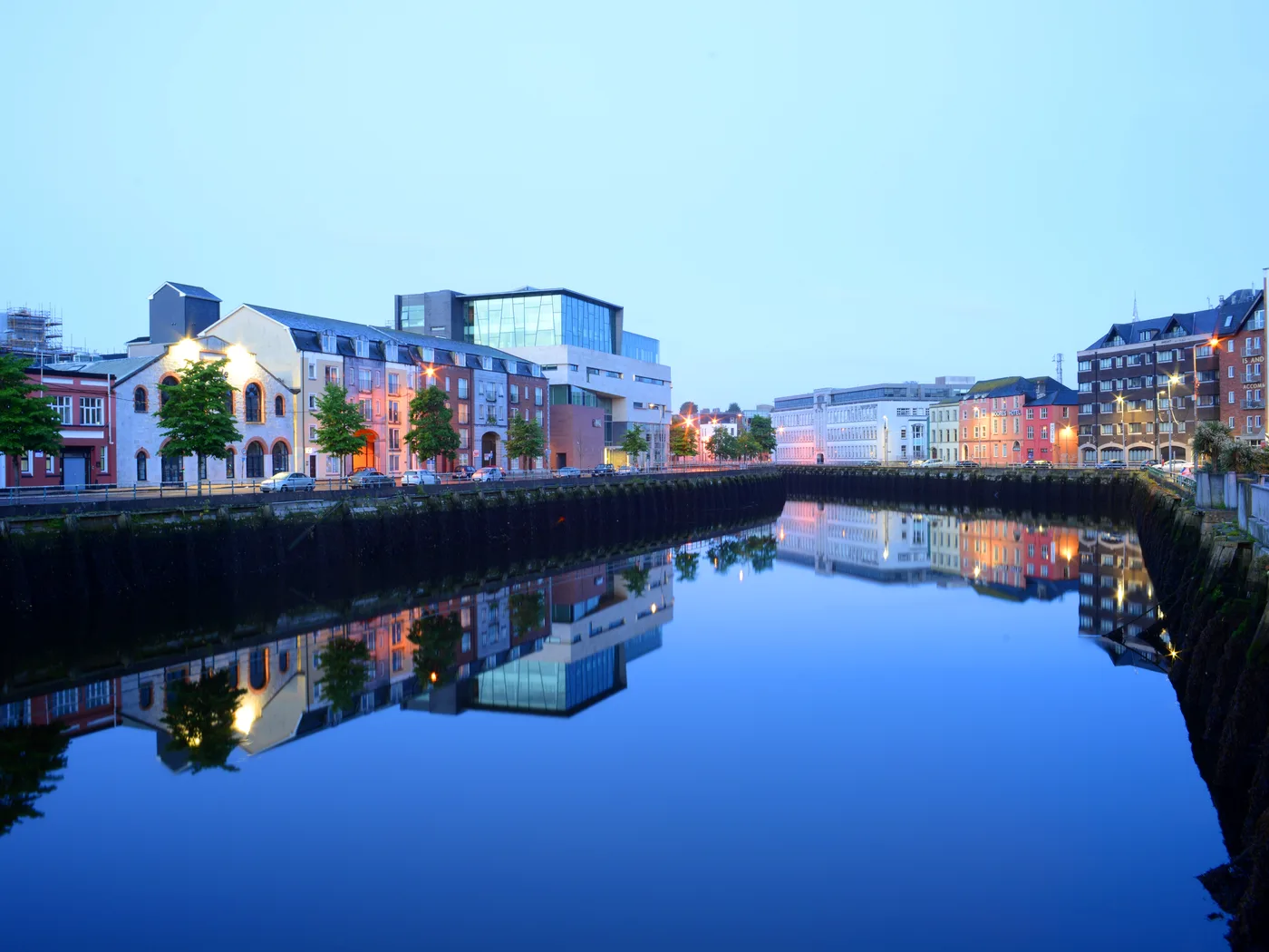 River Lee and urban view in Cork, Ireland