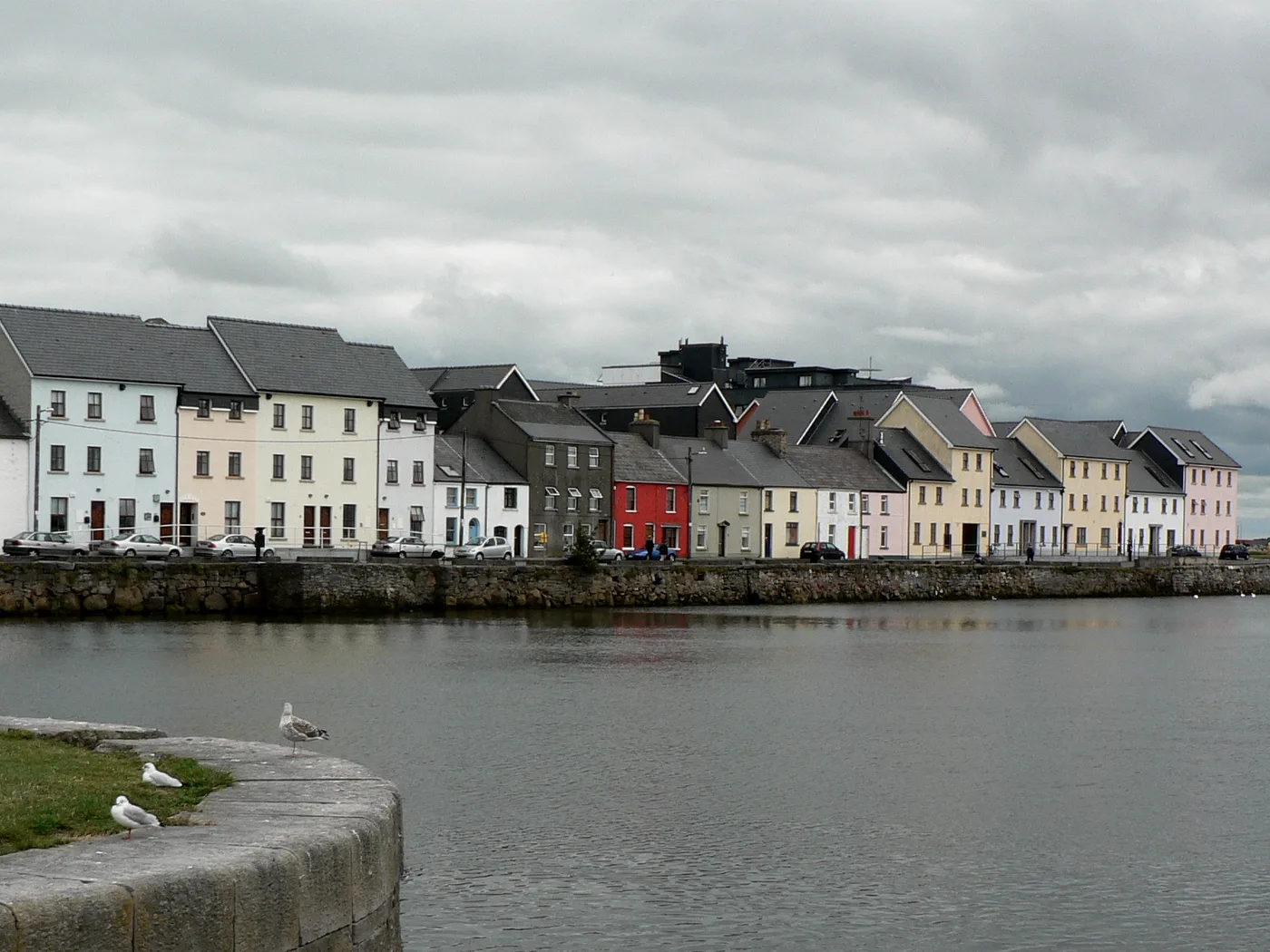 The Long Walk and coastal city view in Galway, Ireland