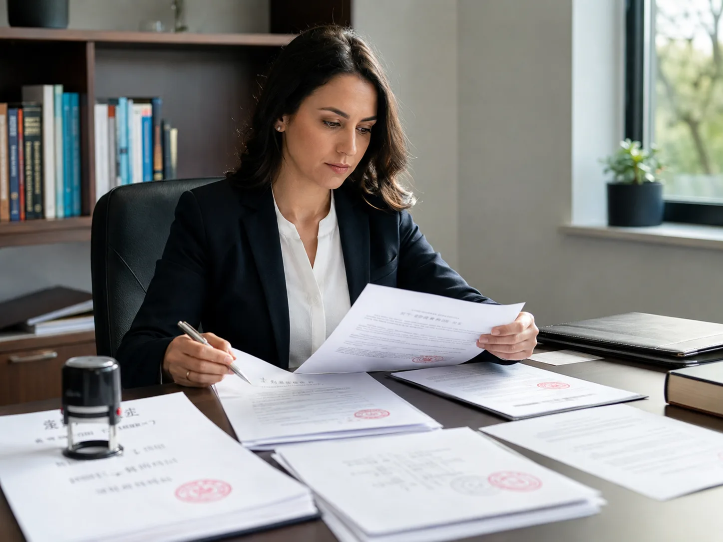 Profesional revisando documentación oficial