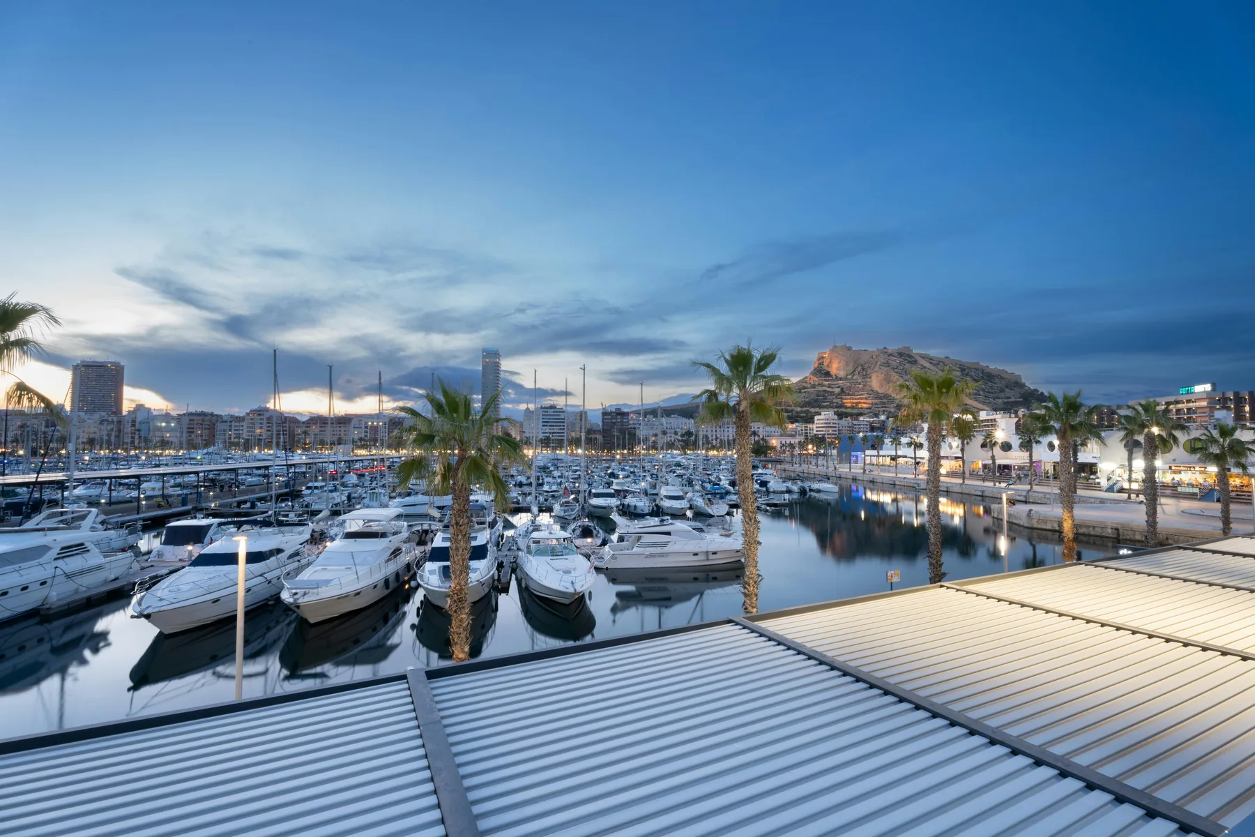 Alicante harbour at dusk