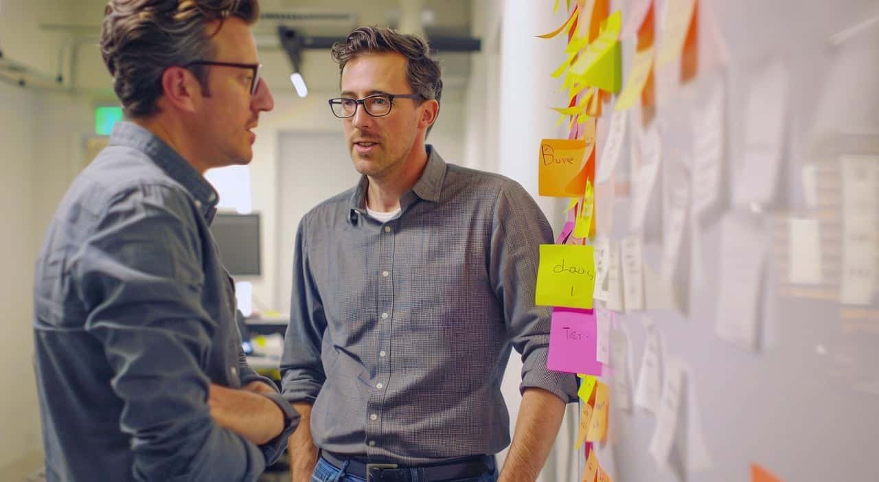 Professionals networking in a coworking-style environment in Spain